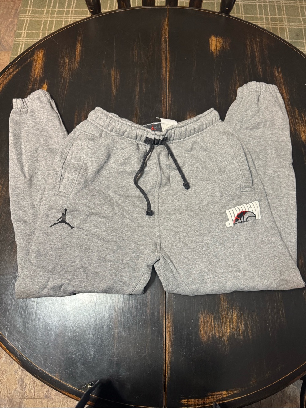 Jordan Light Gray Fleece Joggers with Jumpman Logo